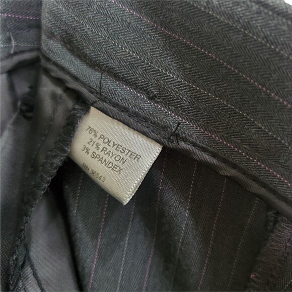 VANHEUSEN Womens Pants 2R Pinstripe Stretchy Gray Pink Mid Rise Office Career - Picture 10 of 11